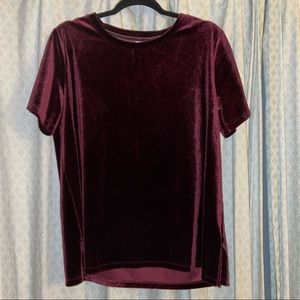 Old Navy Maroon Velvet Top Size Large